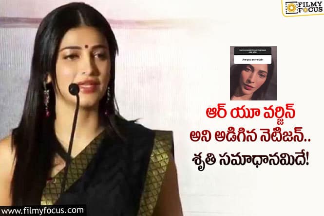 Shruti Haasan: నెటిజన్ కు శృతి దిమ్మతిరిగే కౌంటర్.. ఏం చెప్పారంటే?